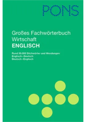 Immagine prodotto di PONS Großes Fachwörterbuch Wirtschaft. Englisch - Deutsch / Deutsch - Englisch