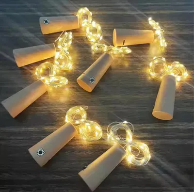 Produktbild von PRECORNFlaschenlicht Set 6 Stück, 10 LED Flaschenlichter mit Korken, 3 Leuchtfunktionen – Warmweiß 1 m Silberdraht – Deko für Flaschen, Feste & Garten