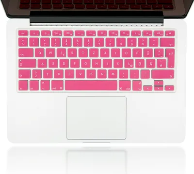 Produktbild von NALIA Keyboard Schutzfolie kompatibel mit Macbook Air / Pro / Pro Retina 13' & 15' Zoll, Tastaturschutz Aufkleber Silikon Film Unibody Abdeckung Cover Folie Dünn Transparent, Farbe:Pink