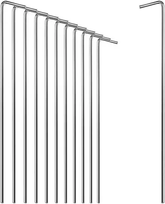 Obrázek produktu pro Uniqoos® Sada 12 kusů pozinkovaných ocelových kolíků do stanu, 23 cm, průměr 4 mm – dlouhé kolíky pro stan, pavilon, markýzu, předstan, kempování a festivaly