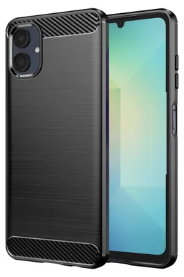 Produktbild von Techsuit Carbon Silicone Back Cover Hülle für Samsung Galaxy A06 - Schwarz