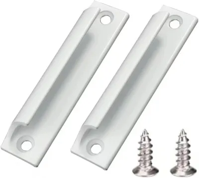 Produktbild von 2 Stück (weiße) Griffe aus Aluminiumlegierung | Schiebetürgriffe | Balkontürgriffe | Schubladengriffe | Für Fenster