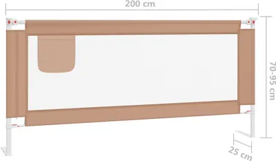 Immagine prodotto di vidaXL Protezione letto bambino taupe 200x25 cm tessuto
