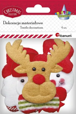 Zdjęcie produktu dla Dekoracje materiałowe Renifer Mikołaj Bałwan Titanum