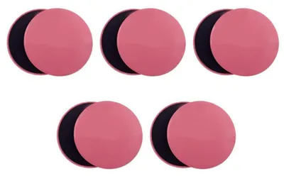 Image de Jeu de 10 disques de glissement pour fitness, double face, couleur rose