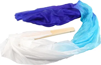 Image de Éventail de danse long, 1,5 mètre | 16 supports robustes, tissu en soie artificielle souple et design classique | idéal pour les danses traditionnelles et les spectacles sur scène