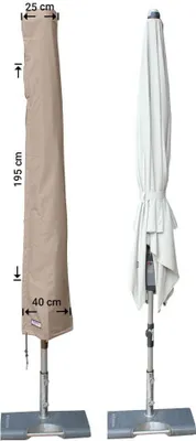 Produktbild von Raffles Covers Abdeckhaube für Sonnenschirm H: 195 cm | Atmungsaktiv | Wasserdicht | UV-beständig | Doppelnähte | Inklusive Befestigungsstab