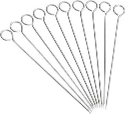 Produktbild von Rouladennadeln aus rostfreiem Edelstahl, 10 cm, silber (10er Pack)