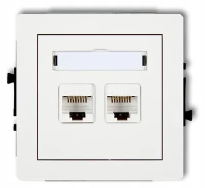 Obrázok produktu pre KARLIK DECO Dvojzásuvka sieťová 2xRJ45 Cat.6 biela