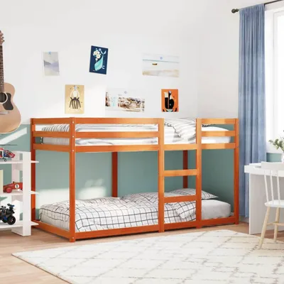 Obrázok produktu pre vidaXL Poschodová posteľ vosk hnedá 90x190 cm z masívneho borovicového dreva