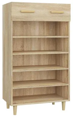 Image de Armoire à chaussures scandinave en bois, dimensions 60x35x105 cm