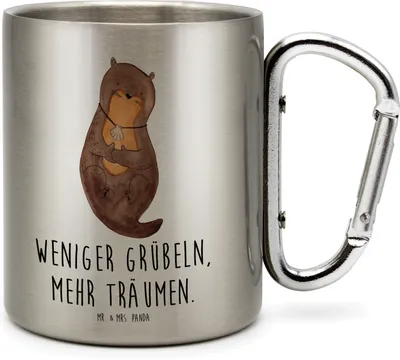 Produktbild von Mr. & Mrs. Panda thermotasse Otter Muschel - Transparent - Geschenk, Träumen, Becher Aus Edelstahl, Thermobecher, Edelstahlbecher, Trinkbecher, Teetasse, Positiv