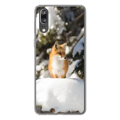 Produktbild von MuchoWow® Handyhülle Schutzhülle Hülle für Huawei P20 Fuchs - Schnee - Baum Silikon Softcase Handy Hülle - Hardcover