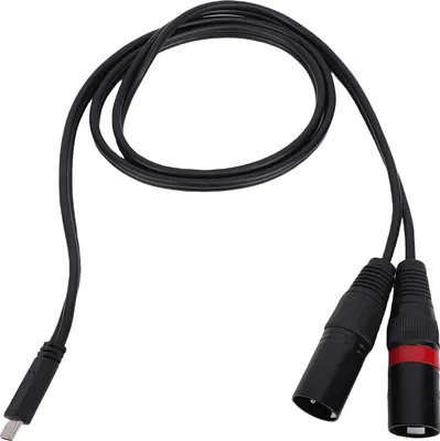 Productafbeelding van USB-C naar dubbele XLR-kabel, Y-kabel, USB-connector, audiokabel voor telefoonversterkers, actieve luidsprekers