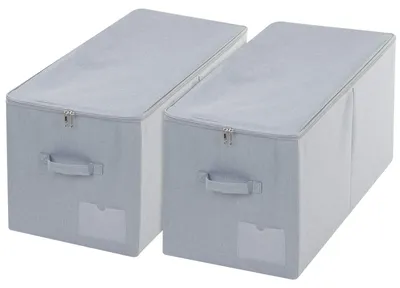 Aufbewahrungsboxen 2er-Set, 60 l, 56x32x33 cm, hellgrau