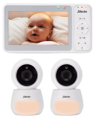 Produktbild von Alecto DVM2050 - Babyphone mit HD-Kamera, großem 5-Zoll-Farbdisplay und Nachtlicht - Ferngesteuert - Weiß