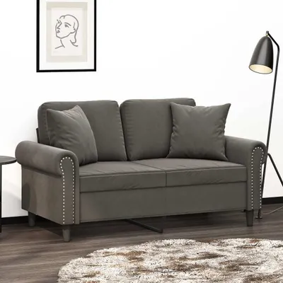 Produktbild von "im Angebot" Zierkissen 2 Stk. Dunkelgrau 40x40 cm Samt - Sitzkissen CC15845