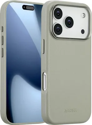 Immagine prodotto di Accezz MagSafe Cover posteriore in pelle per iPhone 17 Pro - Grigio chiaro