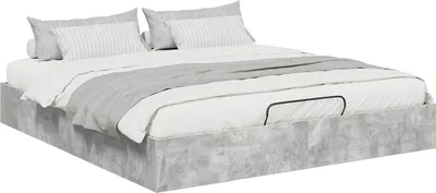 Obrázek produktu pro Ottoman postel Betonově Šedá 160 x 200 cm Dřevěný materiál