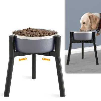 Produktbild von Hundenapfständer Metall für große Hunde, höhenverstellbar, für Näpfe 17,5-27 cm, 28 cm Höhe