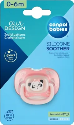Produktbild von Canpol Symmetrischer Silikon-Schnuller 0-6m, Panda Exotic 34/920