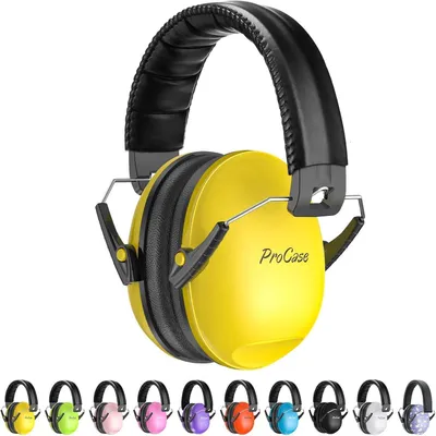 Image de Protection auditive pour enfants, NRR 21 dB, protection contre le bruit, pour les enfants de 3 à 12 ans, couleur jaune