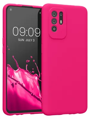 Produktbild von kwmobile Slim Case kompatibel mit Oppo A94 (5G) Hülle - Handyhülle aus Silikon in Neon Pink