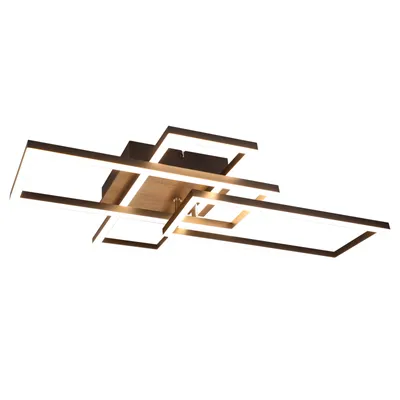 Produktbild von ZMH LED Deckenlampe 64CM Deckenleuchte 36W Wohnzimmerlampe Dimmbar Schwarz Holz Schlafzimmerlampe mit Fernbedienung für Esszimmer Arbeitszimmer
