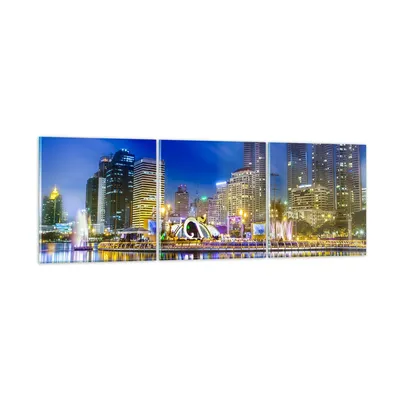 Produktbild von Bilder auf glas - Asien bangkok gebäude stadt - 150x50cm - Glasbilder - Wandbilder - Kunstdruck - zum Aufhängen bereit - Wanddekoration aus Glas - Glas Bilder - Wandbild auf Glas - GCA150x50-2447