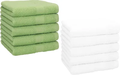 Produktbild von Betz 10 Stück Seiftücher 30x30 cm PREMIUM 100% Baumwolle  Farbe: apfelgrün und weiß