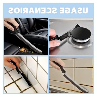 Produktbild von Fugenreiniger mit 3 Nylonbürstenköpfen und ergonomischem Griff für die Reinigung von Ecken in Küche und Bad