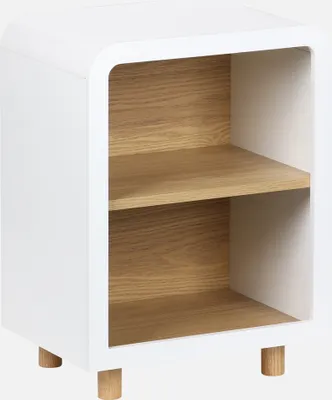 Produktbild von sweeek - Nachttisch mit Holzlook und 2 Nischen - Weiß