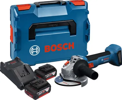 Image de Meuleuse d'angle sans fil Bosch GWS 18V-8 Professional 18 V 125 mm Brushless ( 06019N9003 ) + 2 batteries 5,0 Ah + chargeur + L Boxx