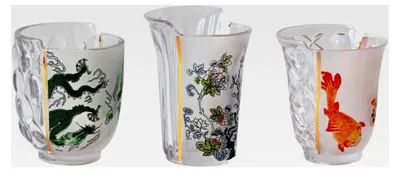 Produktbild von 3-teiliges Set Hybrid-Aglaura Glasbecher Ø 8 cm H 9,3/10,7