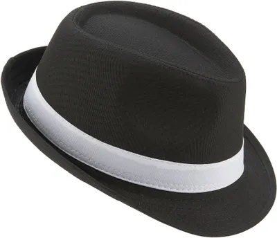 Produktbild von Borsalino-Hut für Erwachsene in Schwarz mit weißen Streifen