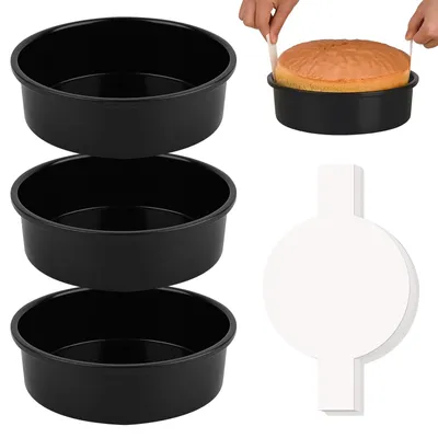 3er-Set runde Kuchenformen 15,5 cm, Antihaft, Kohlenstoffstahl