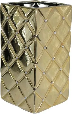 Zdjęcie produktu dla Wazon złoty gold glamour ceramika H26 DEcodomi