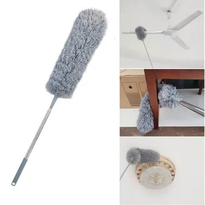 Zdjęcie produktu dla Wysuwany mop do kurzu z teleskopową rączką, kolor: szary