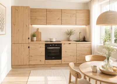 Produktbild von Küchenzeile 300 cm Modulküche Winkelküche Küchenblock Einbauküche ohne Arbeitsplatte, LETANO Lovo 8 Artisan Eiche mit Push-To-Open