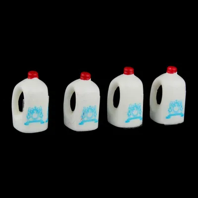Produktbild von Puppenhaus Milchflaschen | Puppenstube 1 zu 12 Zubehör (4 Stück)