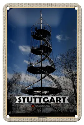Produktbild von Blechschild Städte Stuttgart Killesbergturm Architektur 12x18cm Schild