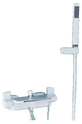 Obrázek produktu pro Koupelnová sprchová baterie, dvojitá rukojeť, moderní design, bílá B