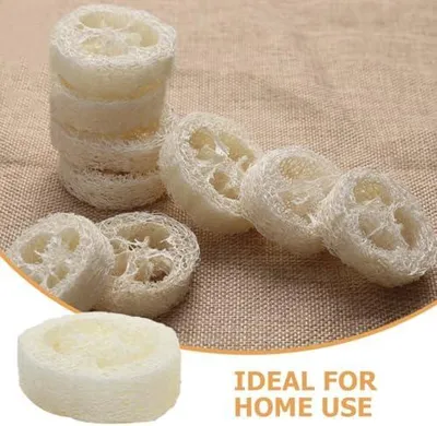 Produktbild von 20 natürliche Luffa-Badeschwämme in Beige mit Körperpeeling-Funktion für Dusche und Bad zur gründlichen Reinigung von Öl und Verunreinigungen