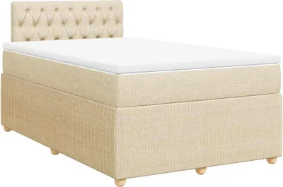 Produktbild von vidaXL Boxspringbett mit Matratze Creme 120x200 cm Stoff