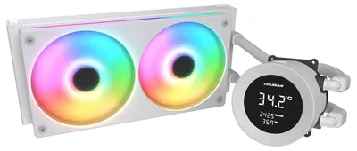 Produktbild von COUGAR CPU Wasserkühlung Poseidon Vistek 240, ARGB, Weiß, All-in-One-Flüssigkeitskühler, 12 cm, 700 RPM, 2500 RPM, Weiß