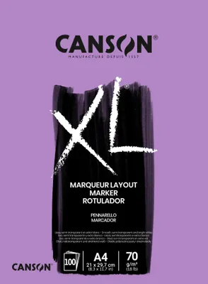 Image de Canson - Papier pour marqueurs XL Marker 100 feuilles 70 g A4 extra blanc | 5 pièces
