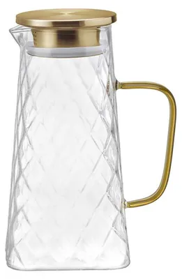 Produktbild von Glaskaraffe mit goldenem Deckel, 1,5 l