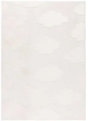 Productafbeelding van Unyqoos® Lalee kinderrug – Bambi, crème kleur, wolkenreliëf, polyester poolhoogte 16 mm, 120x170 cm, antislip, machinewasbaar, gecertificeerd
