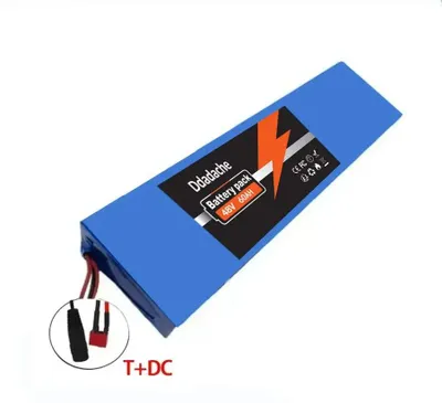 Produktbild von E-Scooter Akku - 48V 13S4P Li-Ion Akkupack - 60000mAh Kapazität - Integriertes BMS - T-Stecker + DC-Anschluss
