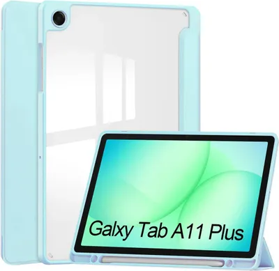 Produktbild von Schutzhülle mit Klappe für Galaxy Tab A11 Plus / A9 Plus, Bizon Case Tab Clear Matt, Hellblau